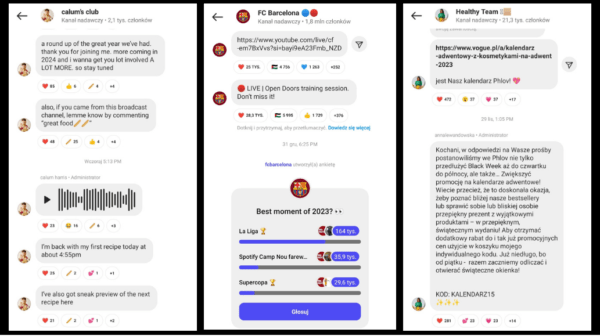 kanały nadawcze na Instagramie