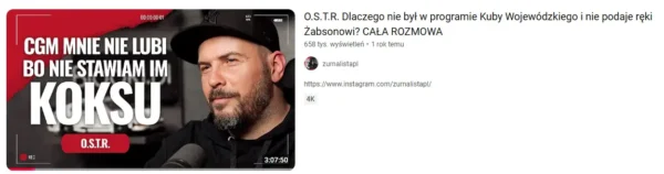 miniaturka z opisem na YouTubie