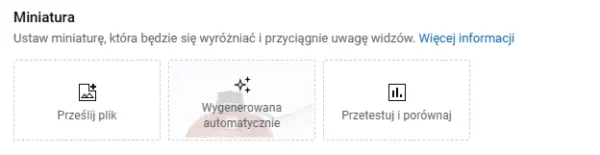 opcje miniatur na YouTubie